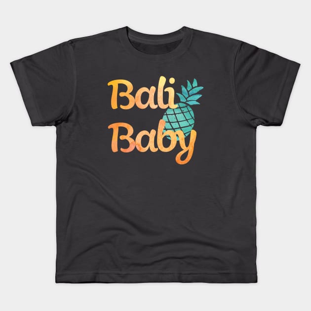 Bali Baby (gold) | Pineapple Design Kids T-Shirt by ABcreative